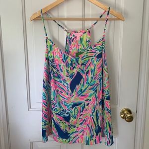 Lilly Pulitzer Dusk Top in Indigo Palm Reader XL